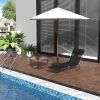 Folding Chaise Lounge Chair, Black, Portable, 6-Level Adjustable Back, Pillow Included, Ideal for Patio, Garden, Beach