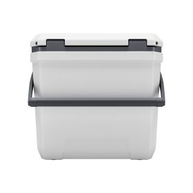Portable Cooler, 38 QT Hard Cooler with Ice Retention, Heavy-Duty Handles and Cup Holder, Lightweight Rigid Material Insulated Portable Cooler