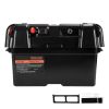 Battery Box, Group 24/27 Trolling Motor Battery Box, 12V/24V Marine Batteries Case with PP Shell and Dual Straps, Smart Batteries Case