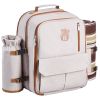 VEVOR Picnic Backpack, Beach Picnic Backpack Bag for 4 Person with Insulated Cooler Compartment, Detachable Bottle/Wine Holder, Lightweight Blanket