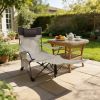 Outdoor Camping Chairs Folding/Portable/Adjustable reclining chair(Three-level adjustment), Side Pockets & Cup Holder, Carry Bag, Beige