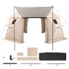 Pop up Gazebo Screen Tent, 15 x 15 ft, 13-Sided Spherical Camping Canopy Tent with Removable Top & Carry Bag, Quick-Set & Bite-Proof