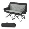 Double Camping Chair, Oversized Two Person Camp Chair with 660 lbs Heavy Duty Support, with Dual Cup Holders, Wine Glass Holders, Magazine Straps
