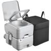 Portable Toilet, 5.3 Gallon Detachable Waste Tank, 120 Flushes, Camping Toilet for Adults, Outdoor Travel Potty with Level Indicator, Carry Bag