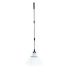 Leaf Rake, 18 Metal Tines, Adjustable Garden Rake for Lawns with 7.7-17.1 Inch Head & 32.3-55.6 Inch Long Handle