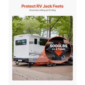 RV Leveling Pads, 4-Pack Rubber Trailer Jack Pads, Each with 5000 lbs Capacity, Jack Stabilizer Pad with Large Surface Area