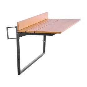 Balcony Hanging Table, 15 x 39 in Folding Balcony Railing Table, Outdoor Balcony Bar Table for Railings, 5-Level Adjustable
