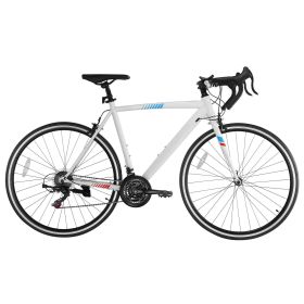 VEVOR Road Bike, 700C Wheels Racing Bike, SHIMANO 21 Speeds Drivetrain City Commuter Road Bicycle, Urban Adult Sport Bicycle with Carbon Steel Frame