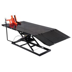 VEVOR Motorcycle Lift Table, 1500lbs Weight Capacity, Pneumatic Motorcycle Jack, 8.6-31 in Height Range