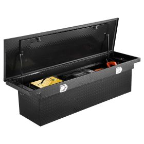 VEVOR Crossover Truck Tool Box, 72x20x14 In, Heavy Duty Aluminum Toolbox with Diamond Texture, Pick Up Truck Bed RV Trailer Toolbox