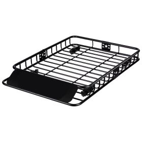 Roof Rack Cargo Basket, 46" x 36" x 4.5" Rooftop Cargo Carrier, Heavy-duty 200 LBS Capacity Universal Roof Rack Basket, Luggage Holder for SUV, Truck