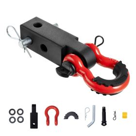 Shackle Hitch Receiver 2", 66000 lbs Breaking Strength, D Ring Shackle with Trailer Hitch Lock Pin, Heavy Duty Towing Accessories for Trucks, Jeeps