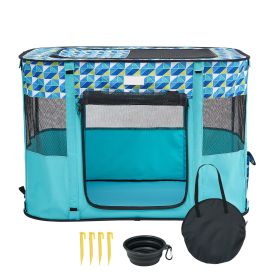 Foldable Pet Playpen, 32'' x 24'' x 22'' Portable Dog Playpen, Crate Kennel for Puppy, Dog, Cat, Waterproof 600D Oxford Cloth, Removable Zipper