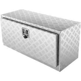 Underbody Truck Box, 36"×17"×18" Pickup Storage Box, Heavy Duty Aluminum Diamond Plate Tool Box with Lock and Keys