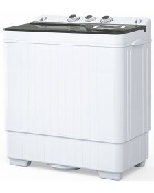 Twin Tub with Built-in Drain Pump XPB65-2168S 26Lbs Semi-automatic Twin Tube Washing Machine for Apartment, Dorms, RVs, Camping and More