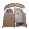 Camping Shower Tent, 83" x 42" x 83" 2 Rooms Oversize Outdoor Portable Shelter, Privacy Tent with Detachable Top, Pockets