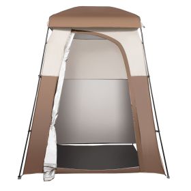 Camping Shower Tent, 66" x 66" x 87" 1 Room Oversize Outdoor Portable Shelter, Privacy Tent with Detachable Top, Pockets, Hanging Rope and Clothesline
