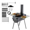 Wood Stove, 118 inch, Alloy Steel Camping Tent Stove, Portable Wood Burning Stove with Chimney Pipes & Gloves