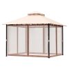 Patio Gazebo for 6-8 Person, 10 x 10 FT Backyard Gazebo, with Mosquito Netting, Metal Frame, and PU Coated 180G Polyester