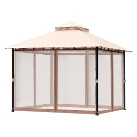 Patio Gazebo for 6-8 Person, 10 x 10 FT Backyard Gazebo, with Mosquito Netting, Metal Frame, and PU Coated 180G Polyester