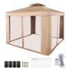 Outdoor Canopy Gazebo Tent, Portable Canopy Shelter with 10'x10' Large Shade Space for Party, Backyard, Patio Lawn and Garden, 4 Sandbags