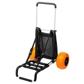 Beach Dolly with Big Wheels for Sand, 29.9" x 15.4" Cargo Deck, w/ 12" Solid Wheels