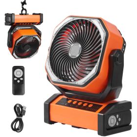 Portable Fan Rechargeable 9 inch, Battery Powered Fan with LED Lantern, 4 Speeds Adjustable & 45°/90°Automatic Swivel & Timer