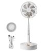 8 Inch Foldable Oscillating Standing Fan with Remote Control, 4 Speed Adjustable Portable Desk Quiet Fan, 7200mah Rechargeable USB Small Fan