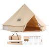 Canvas Bell Tent, 4 Seasons 7 m/22.97 ft Yurt Tent, Canvas Tent for Camping with Stove Jack, Breathable Tent Holds up to 12 People
