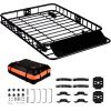 Roof Rack Cargo Basket, 51" x 36" x 5" Rooftop Cargo Carrier w/ 15 Cu Ft Waterproof Cargo Bag, 200 LBS Capacity Universal Rack Carrier for SUV, Truck