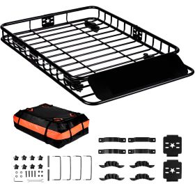 Roof Rack Cargo Basket, 51" x 36" x 5" Rooftop Cargo Carrier w/ 15 Cu Ft Waterproof Cargo Bag, 200 LBS Capacity Universal Rack Carrier for SUV, Truck