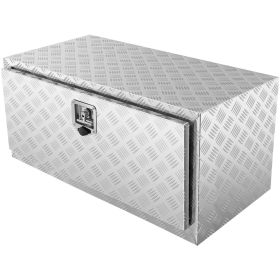 Underbody Truck Box, 36"×24"×24" Pickup Storage Box, Heavy Duty Aluminum Diamond Plate Tool Box with Lock and Keys