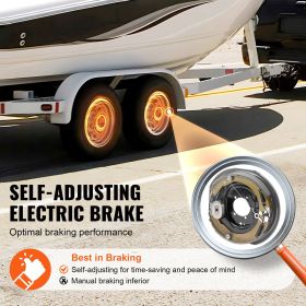 Electric Trailer Brake Assembly, 12" x 2", 2 Pairs Self-Adjusting Electric Brakes Kit for 7000 lbs Axle, 5-Hole Mounting