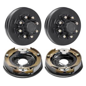 Trailer Hub Drum Kits 8 on 6.5" B.C. with 12" x 2" Electric Brakes, Self-Adjusting Trailer Brake Assembly for 7000 lbs Axle, 5-Hole Mounting