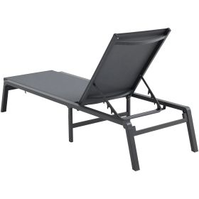 Chaise Lounge Chair Outdoor, Aluminum Patio Lounge Chair with Adjustable 5-Position