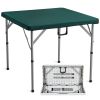 Mahjong Table, Fold-in-Half 4 Player Card Table with Wear-Resistant Green Tabletop