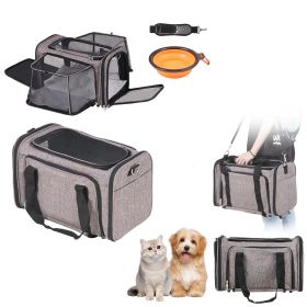 Cat Carrier with Wheels, Airline Approved Rolling Pet Carrier with Telescopic Handle and Shoulder Strap, Dog Carrier with Wheels for Pets under 25 lbs