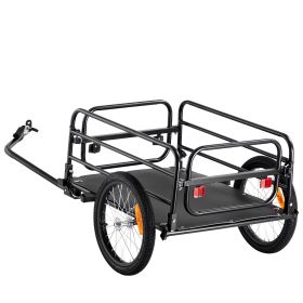 Bike Cargo Trailer, 160 lbs Load Capacity, Heavy-Duty Bicycle Wagon Cart, Foldable Compact Storage & Quick Release with Universal Hitch, 16" Wheels