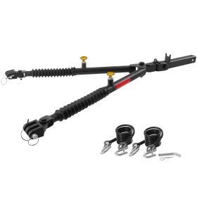 Tow Bar, 10000 lbs Towing Capacity with Ropes, Powder-Coating Alloy Steel Bumper-Mounted Universal Towing Bar with Max 52 inches Telescopic Rod