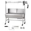 Rotisserie Grill with Windscreen, BBQ Whole Pig Lamb Goat Charcoal Spit Grill, 35 Inch 90 Lbs Capacity
