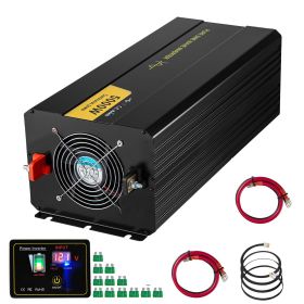 Pure Sine Wave Inverter, 5000 Watt, Power Inverter, DC 12V to AC 120V Car Inverter, with LCD Display, USB Port and Remote Controller