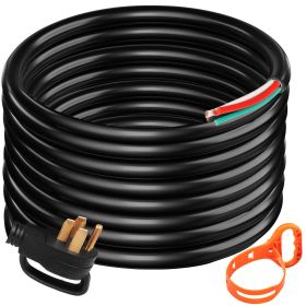 40' 50A RV Camp Power Cord Generator Cord 6/3 + 8/1 AWG NEMA 14-50P to Bare Wire