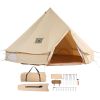 Canvas Bell Tent, 4 Seasons 3 m/9.8ft Yurt Tent, Canvas Tent for Camping with Stove Jack, Breathable Tent Holds up to 4 People