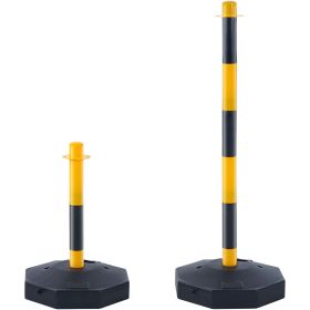 Adjustable Traffic Delineator Post Cones, 4 Pack, Traffic Safety Delineator Barrier with Fillable Base 8FT Chain
