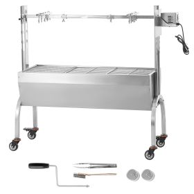 Rotisserie Grill, BBQ Whole Pig Lamb Goat Charcoal Spit Grill, 46 Inch 132 Lbs Capacity