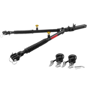 Tow Bar, 7500 lbs Towing Capacity with Ropes, Powder-Coating Alloy Steel Bumper-Mounted Universal Towing Bar with Max 52 inches Telescopic Rod