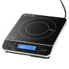 Portable Induction Cooktop, 1800W Electric Induction Burner with 9 Temperature Settings, Countertop Induction Hot Plate with 4H Timer, 24H Reservation