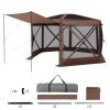Pop up Gazebo Screen Tent, 12 x 12 ft Large 6-Sided Camping Canopy Tent with Removable Top & Carry Bag, Quick-Set & Bite-Proof