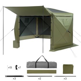 Pop up Gazebo Screen Tent, 10 x 10 ft Large 6-Sided Camping Canopy Tent with Removable Top & Carry Bag, Quick-Set & Bite-Proof
