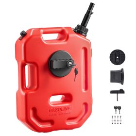 Fuel Container, 2.6 Gallon, Gas Can with Spout and Lockable Bracket, 15 L/min Max Flow Rate, Secure & Leak-proof